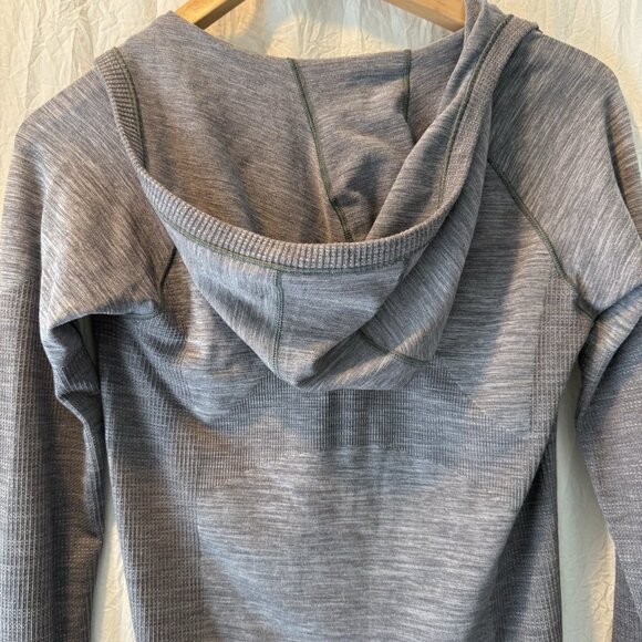 Lululemon Wool Swiftly 1/2 Zip Hoodie Heather Gray Womens Size 4 - Picture 6 of 14